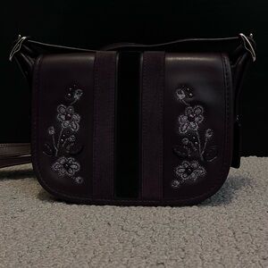 Elegant dark purple Floral Embroidered Women's Bag-Coach mini bags